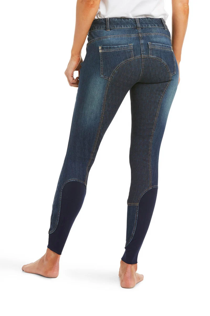 Halo Denim Damen Reithose mit Vollbesatz Marine 42 Regular
