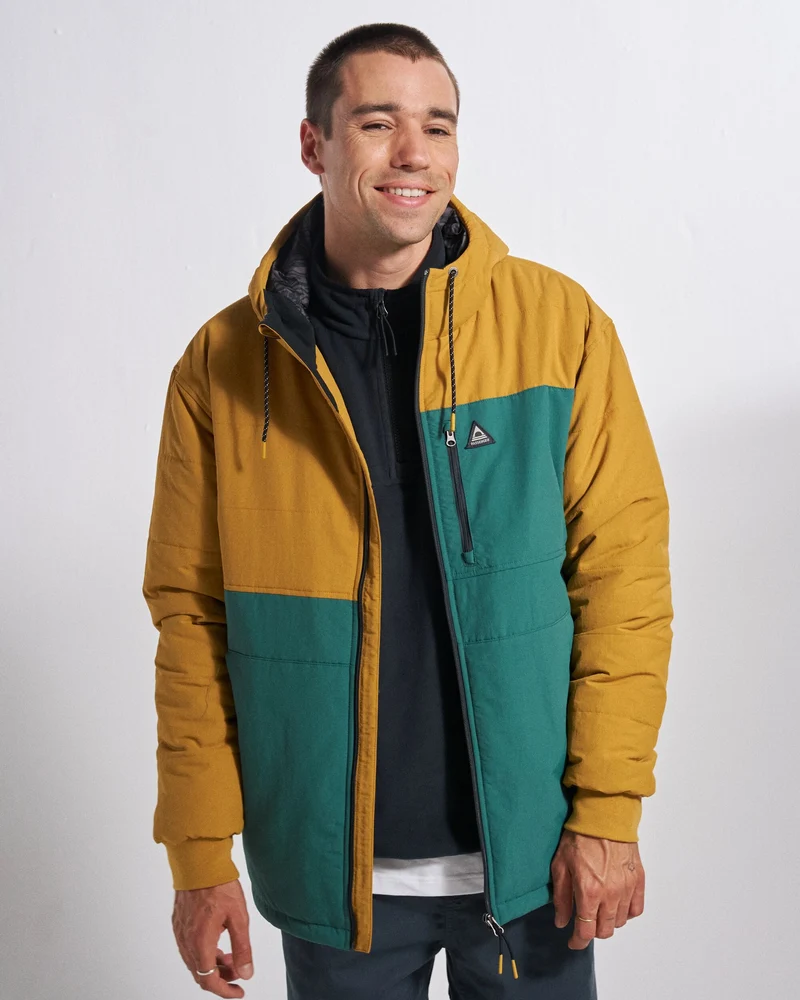 Oceanic Isolierte Full-Zip-Jacke - Staubiges Ocker/Tiefes Ozeanblau