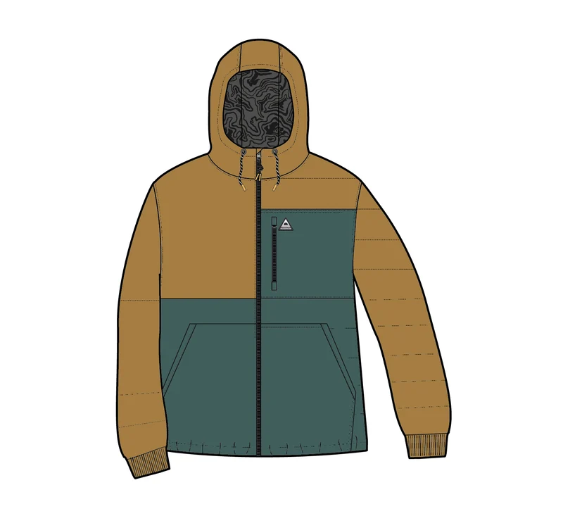 Oceanic Isolierte Full-Zip-Jacke - Staubiges Ocker/Tiefes Ozeanblau