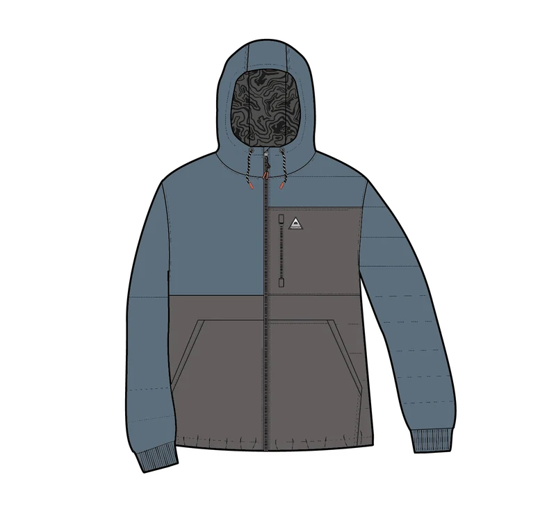 Oceanic Isolierte Full-Zip-Jacke - Sturmblau/Schiefergrau