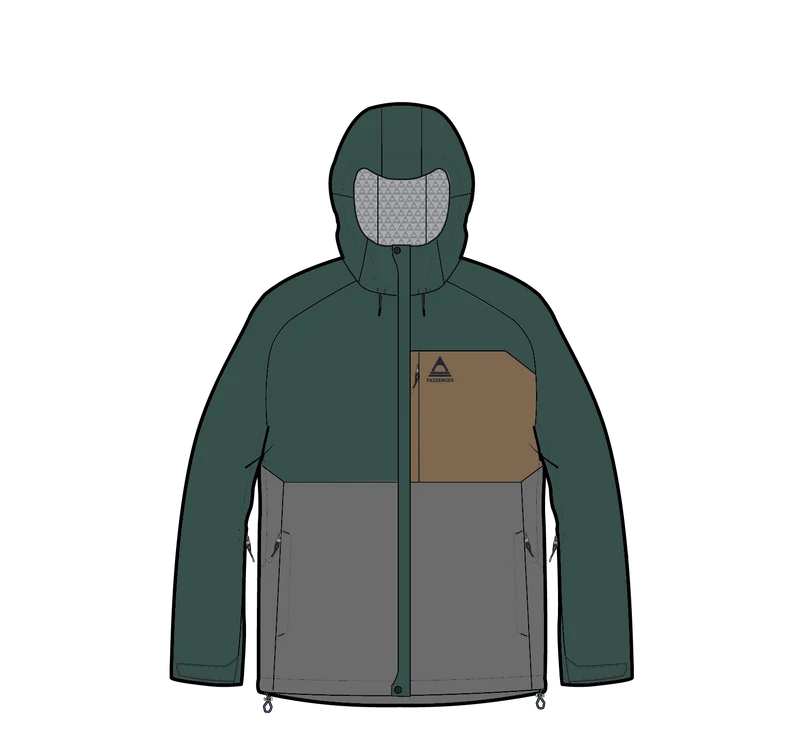 Trailscape Herren Wasserdichte Jacke - Tiefes Ozean/Schiefergrau