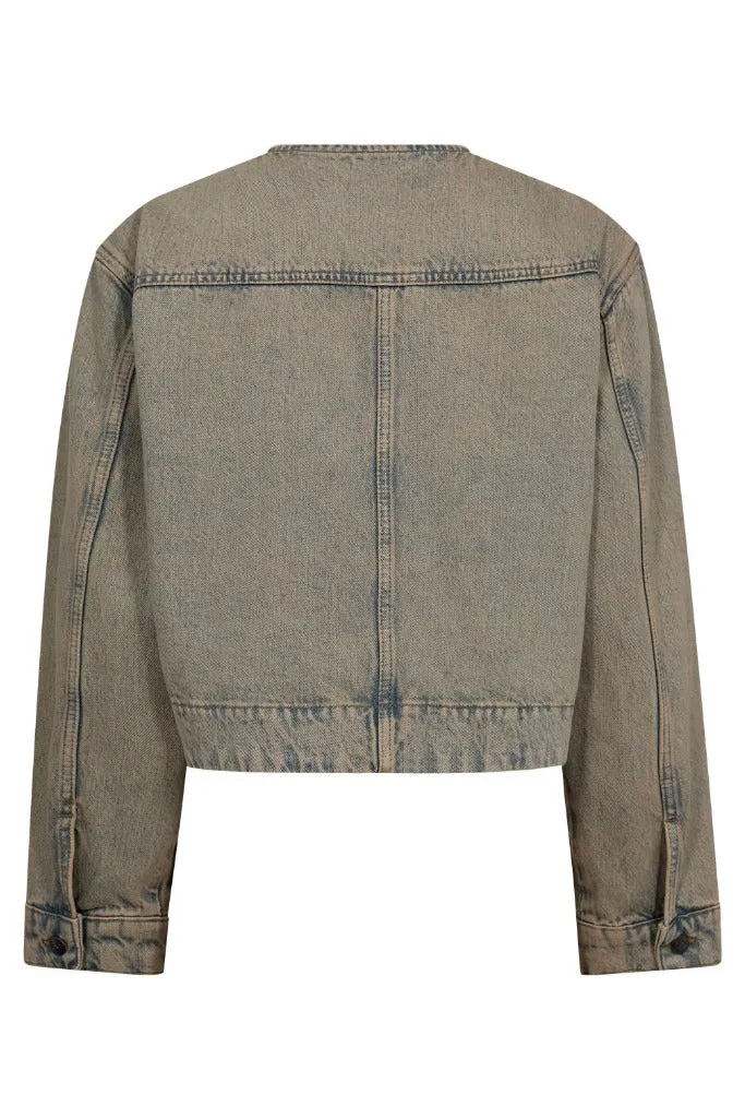 Mauracc Denim Jacket 504160 | Sand | Co'couture