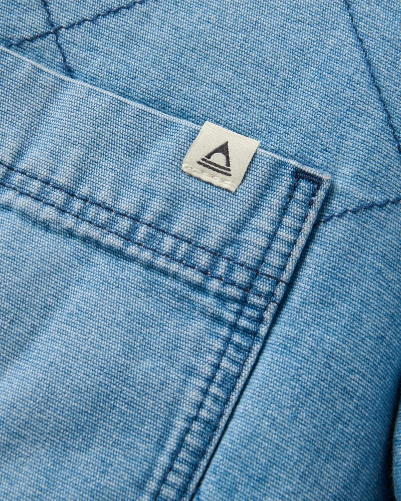 Lucia Sherpa-gefütterte Denim-Bomberjacke - Denim Blau
