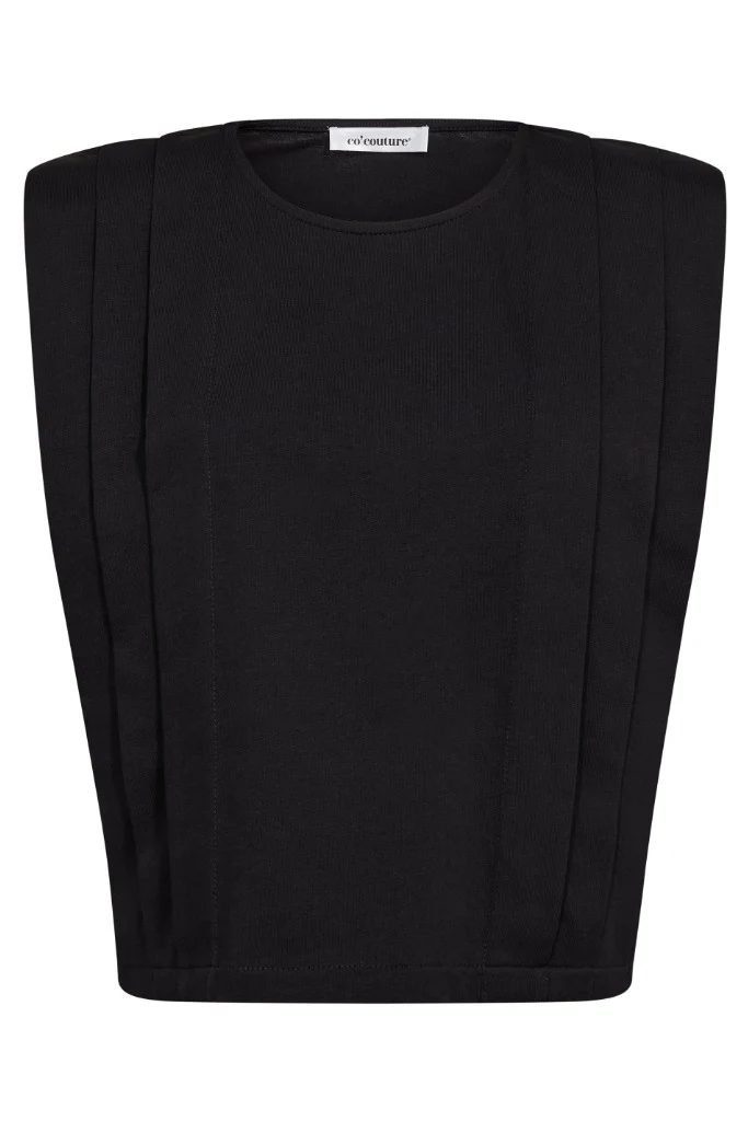 Zellicc Padded Pleat Top 505626 | Black | Co'couture