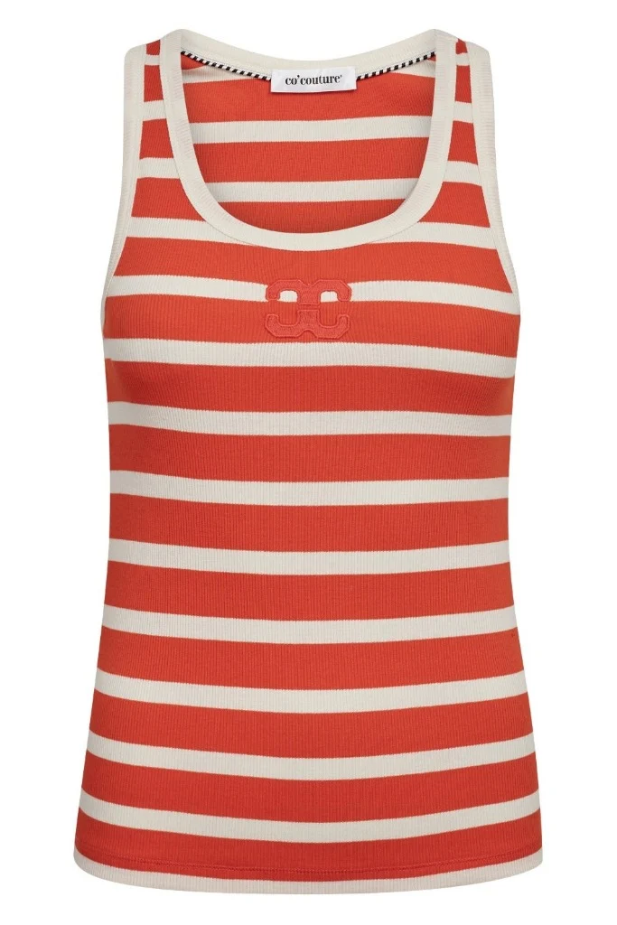 Grannycc Rib Emb. Tank Top 503906 | Offwhite Flame | Co'couture