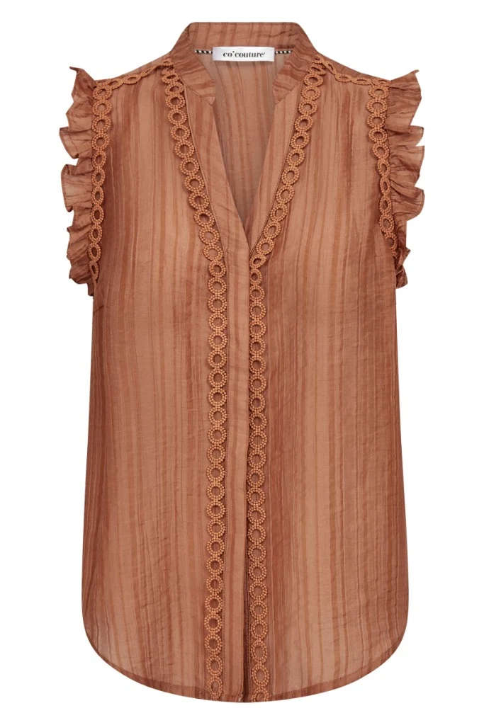 Reggiecc Frill Top 503899 | Suntan | Co'couture