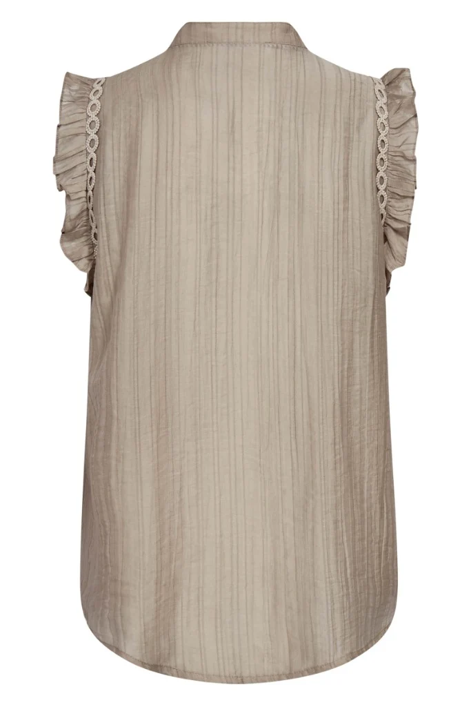 Reggiecc Frill Top 503899 | Taupe | Co'couture