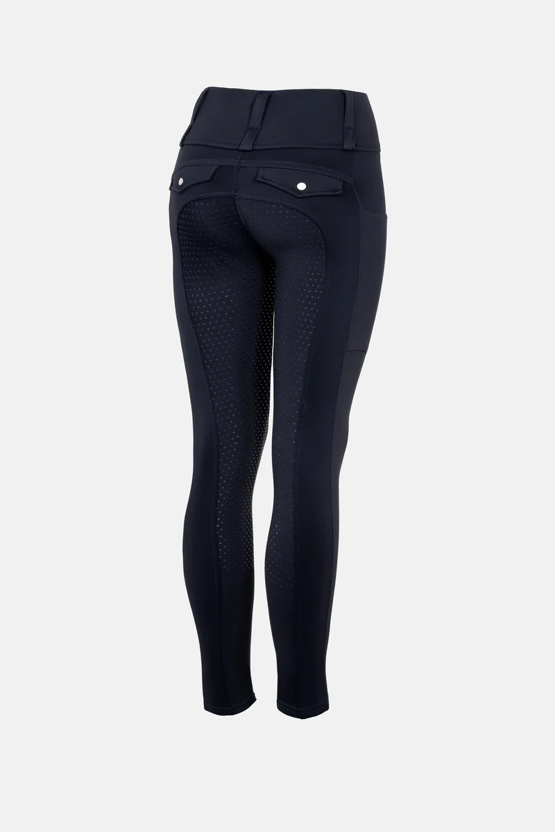 Young Rider Anya Hybrid Thermo Reitleggings Vollbesatz Dark navy 134-140