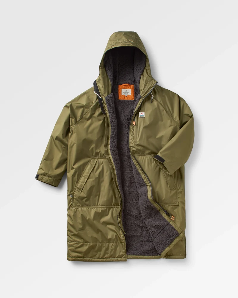 Waves Sherpa Lined Surf-Poncho - Khaki