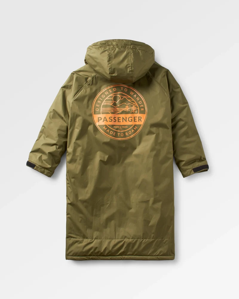Waves Sherpa Lined Surf-Poncho - Khaki