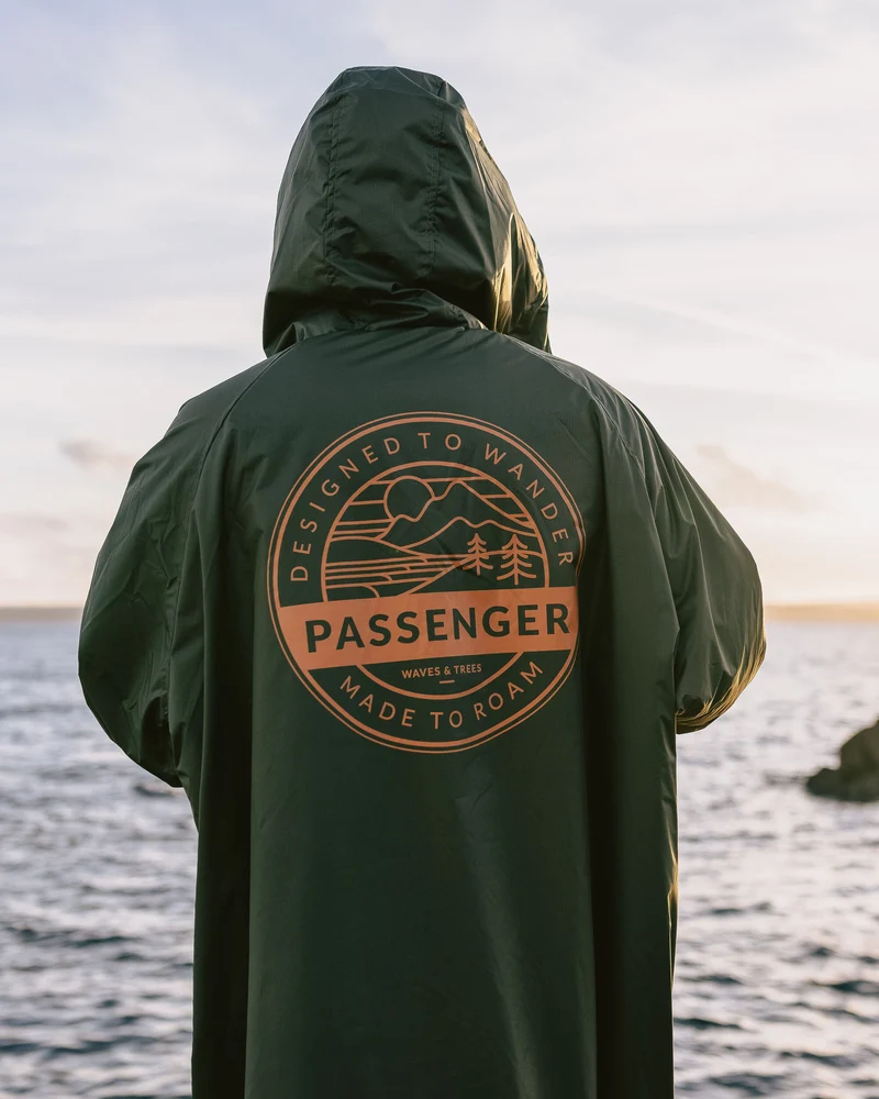 Waves Sherpa Lined Surf-Poncho - Khaki