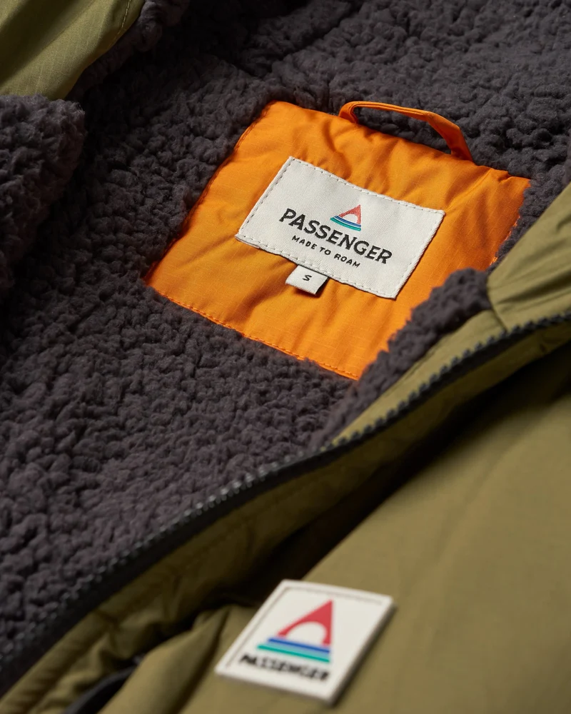 Waves Sherpa Lined Surf-Poncho - Khaki