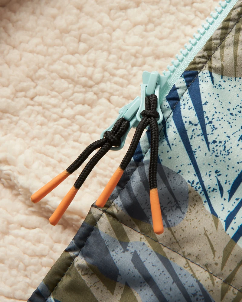 Waves Sherpa Lined Surf-Poncho - Palm Camo Apricot