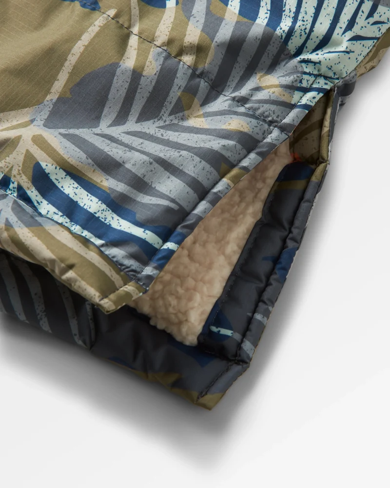 Waves Sherpa Lined Surf-Poncho - Palm Camo Apricot
