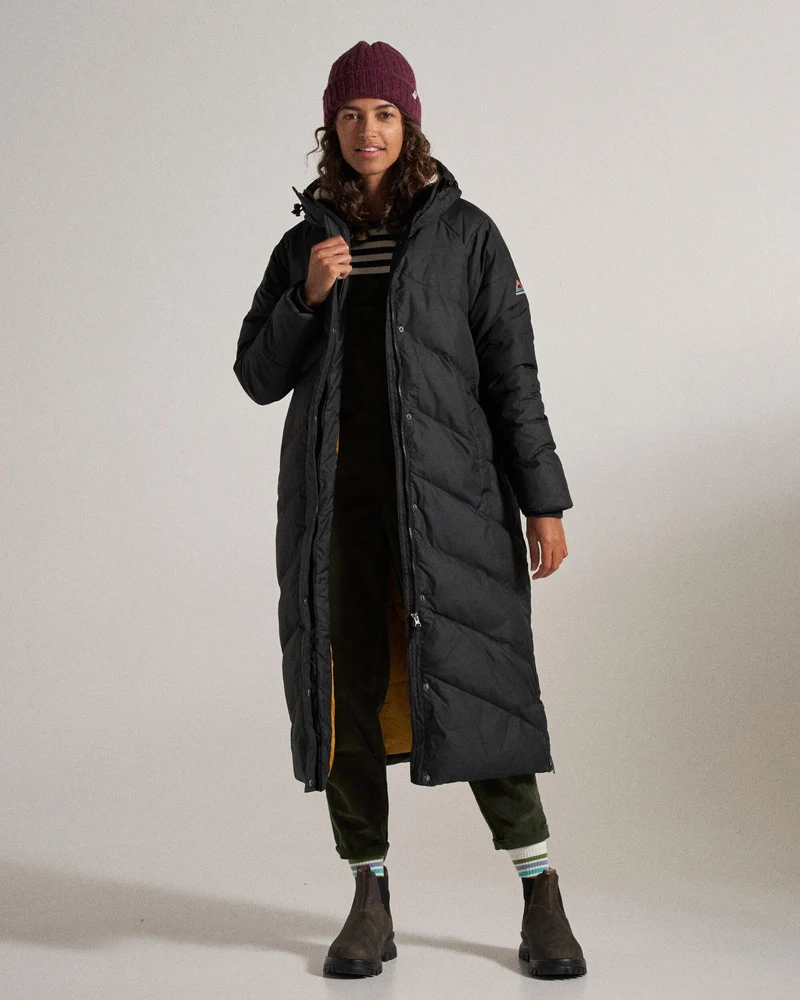 Tasman Long Isolierte Jacke - Schwarz