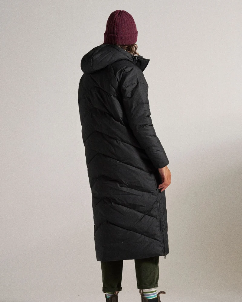 Tasman Long Isolierte Jacke - Schwarz