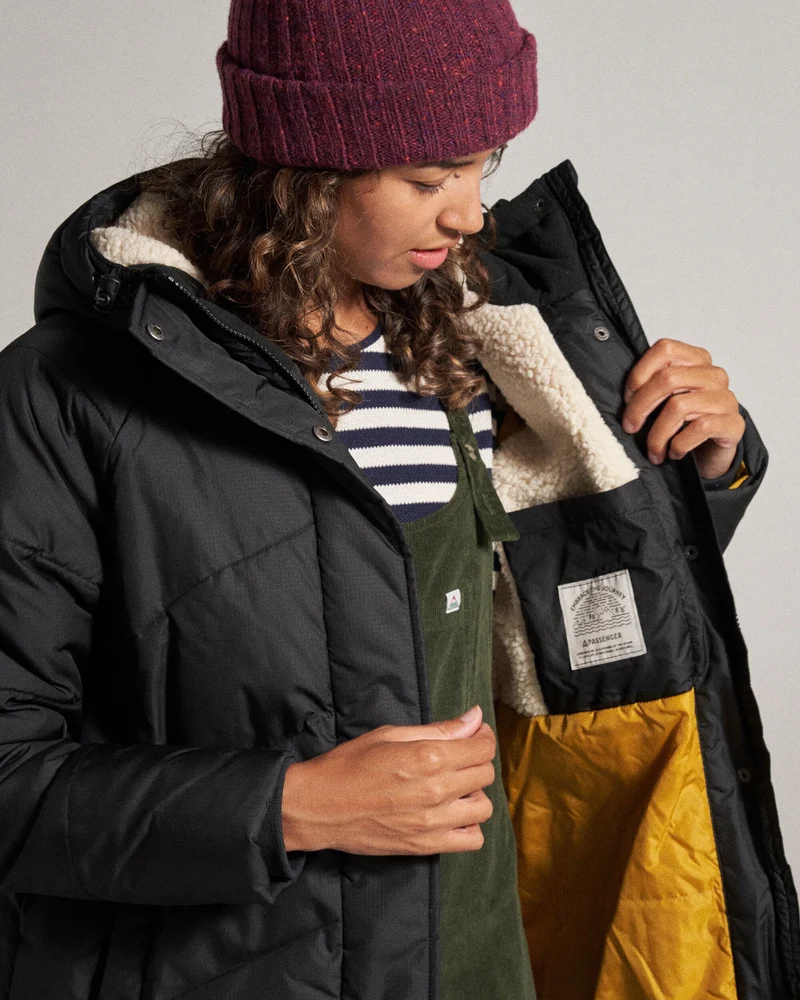 Tasman Long Isolierte Jacke - Schwarz