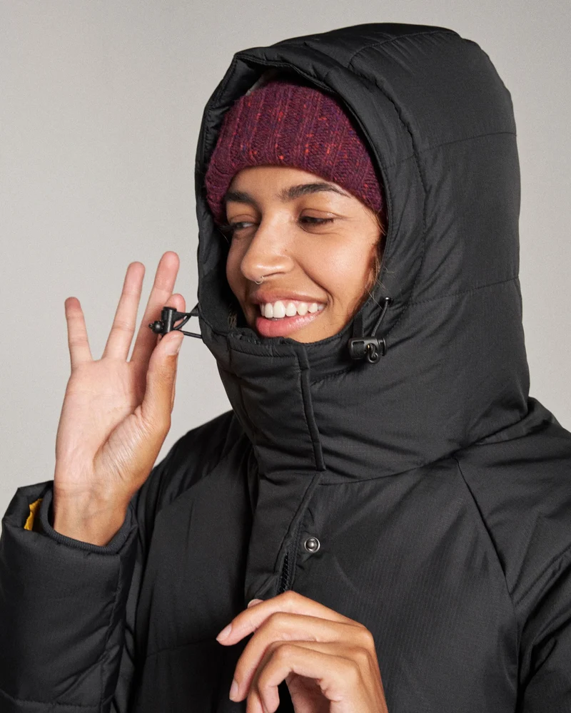 Tasman Long Isolierte Jacke - Schwarz