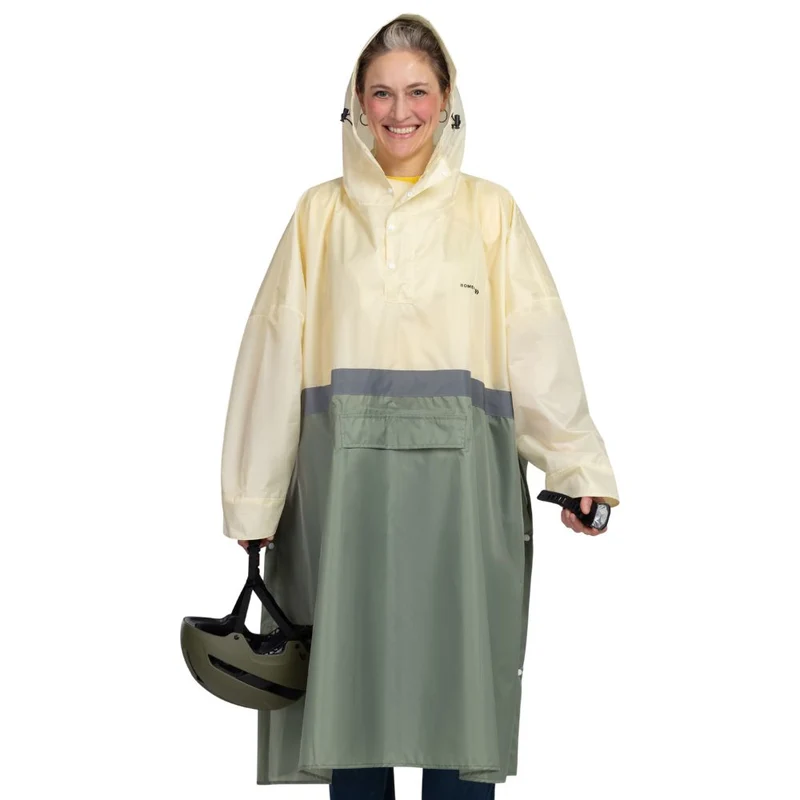 Großer Regenponcho mit Ärmeln (mit reflektierendem Streifen)