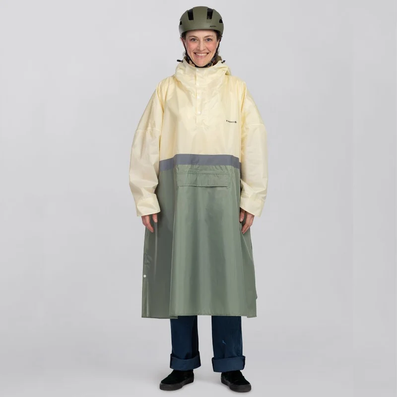 Großer Regenponcho mit Ärmeln (mit reflektierendem Streifen)