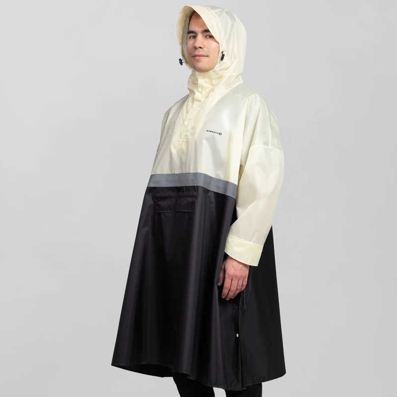 Großer Regenponcho mit Ärmeln (mit reflektierendem Streifen)