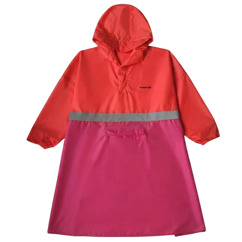 Großer Regenponcho mit Ärmeln (mit reflektierendem Streifen)