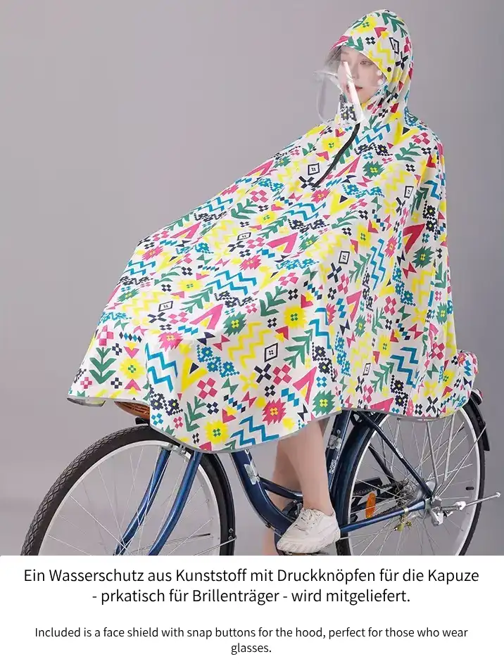 Regenponcho Fahrrad für über Lenker