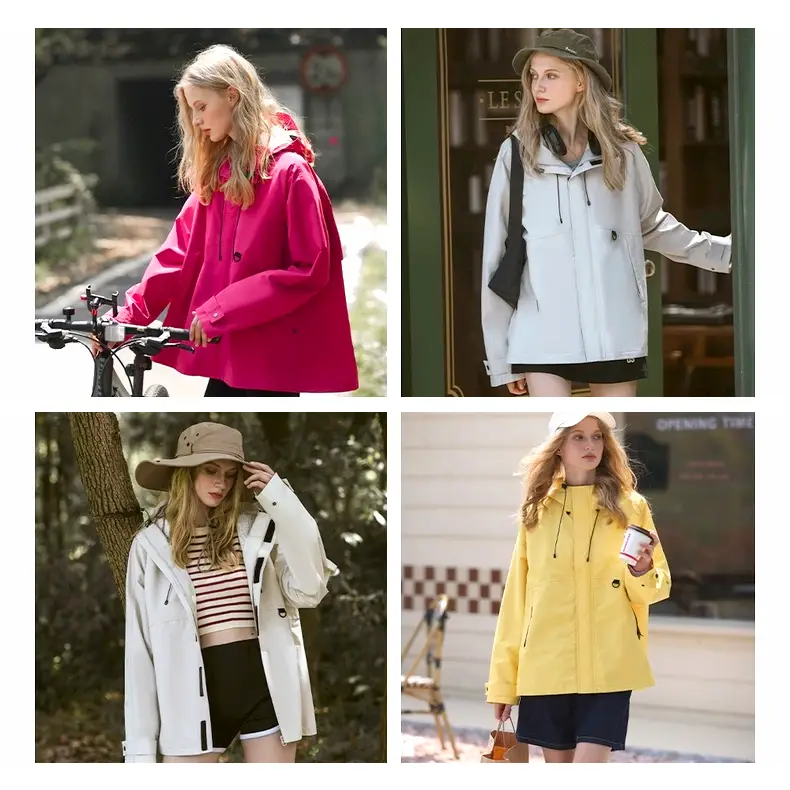 Weite Regenjacke Damen kurz