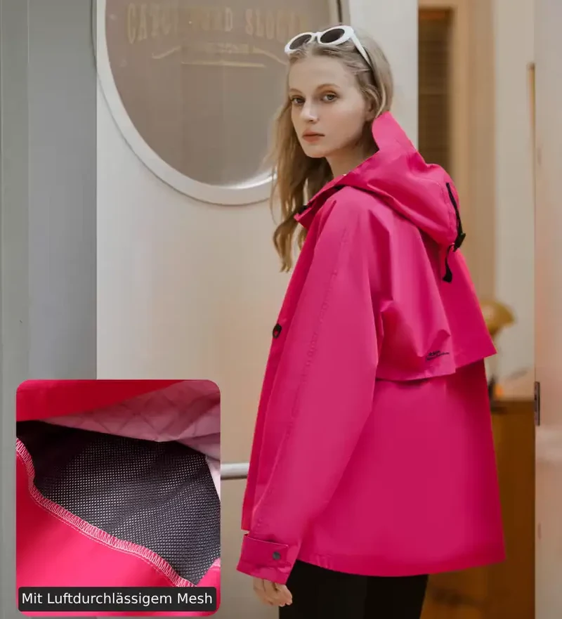 Weite Regenjacke Damen kurz