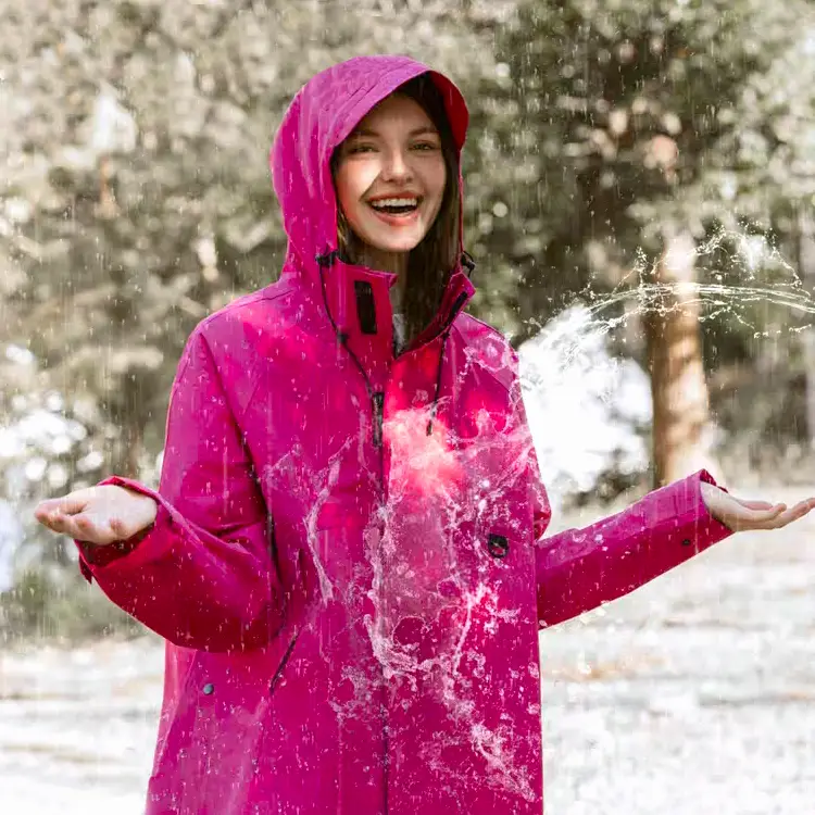 Weite Regenjacke Damen kurz