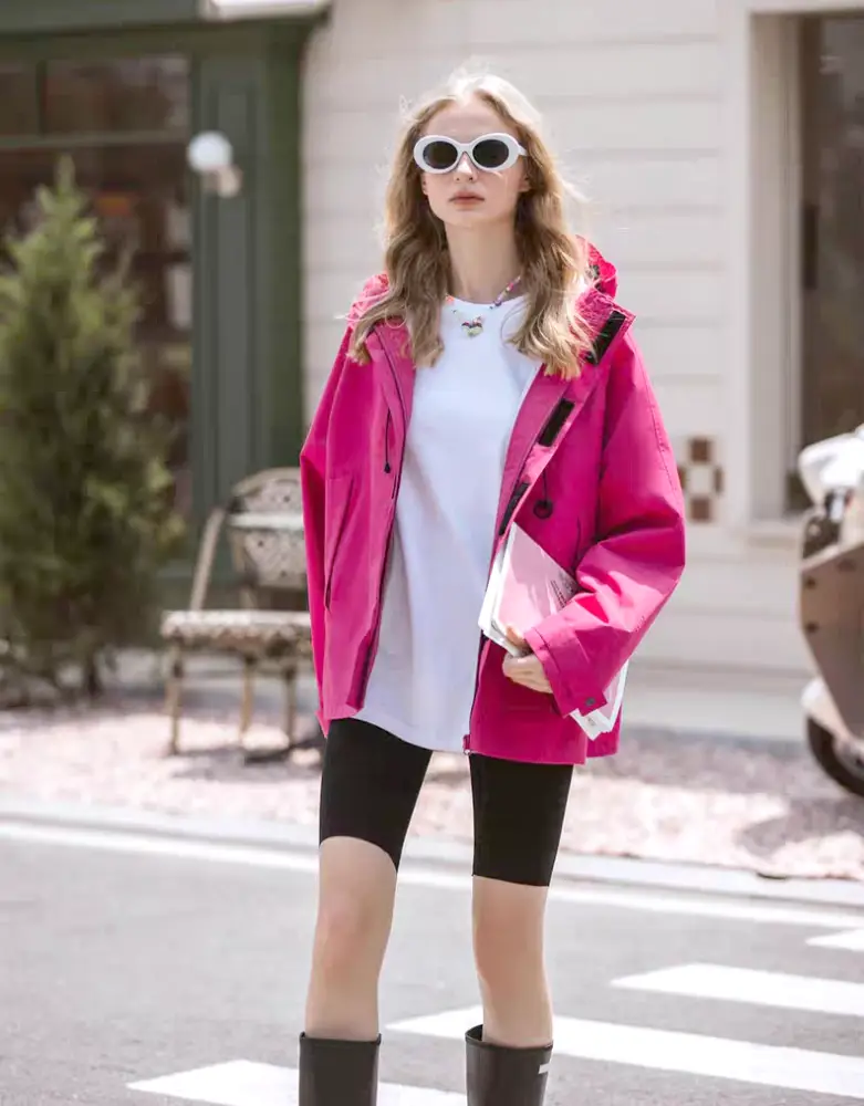 Weite Regenjacke Damen kurz