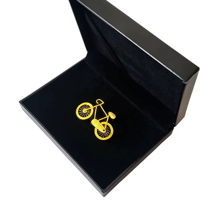 Fahrradgeschenk: Brosche Fahrrad & Herz