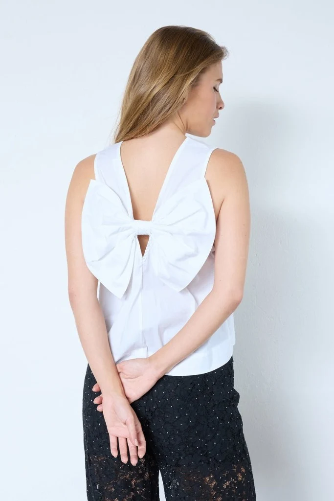 Sannacc Bow Top 504811 | White | Co'couture