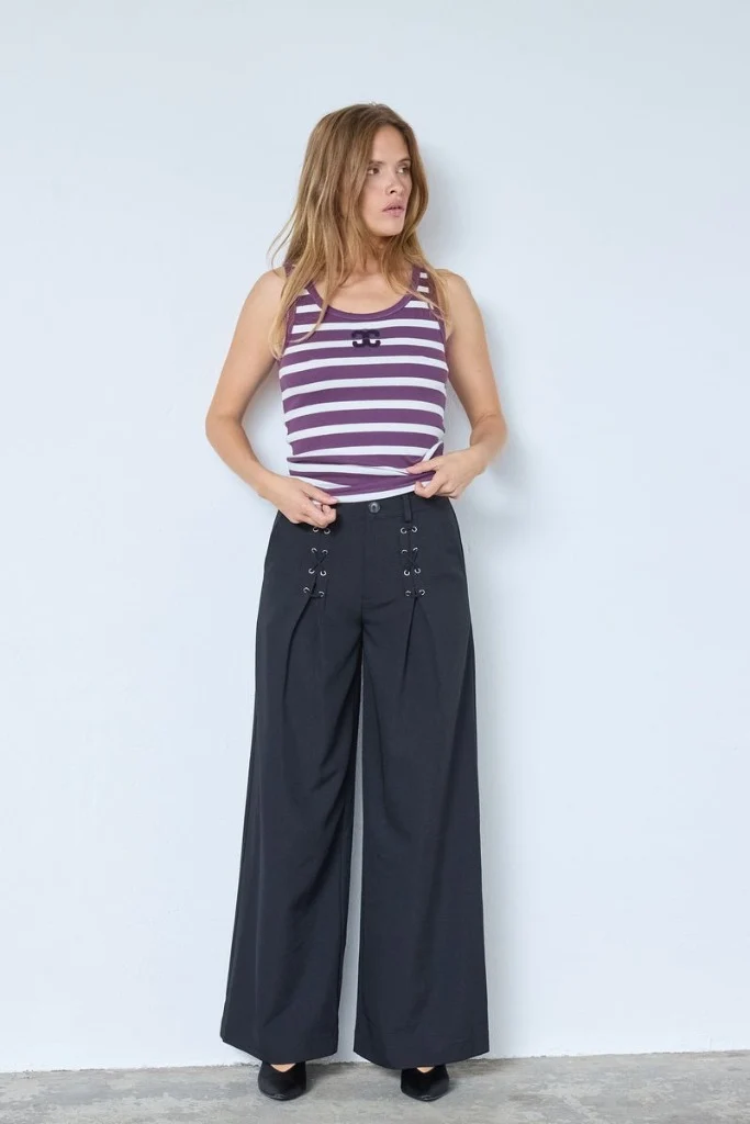 Grannycc Rib Emb. Tank Top 504243 | OffWhite/Plum | Co'couture