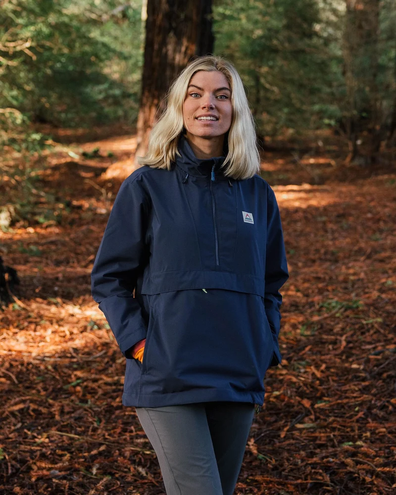 Skyline Wasserdichter Anorak - Sattes Marineblau