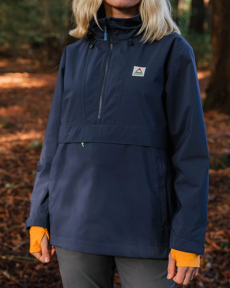 Skyline Wasserdichter Anorak - Sattes Marineblau