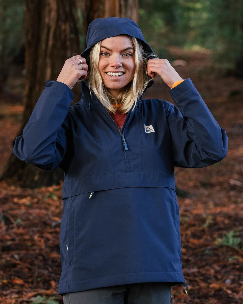 Skyline Wasserdichter Anorak - Sattes Marineblau