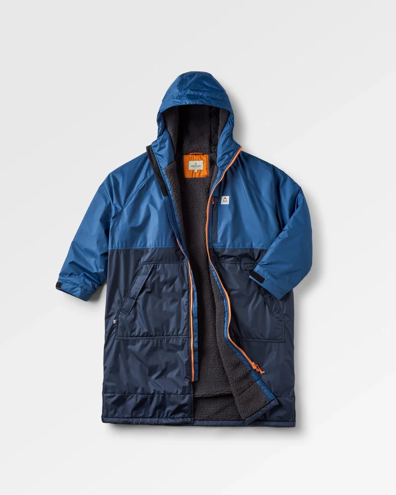 Waves Sherpa Lined Surf-Poncho - Dark Denim/ Deep Navy
