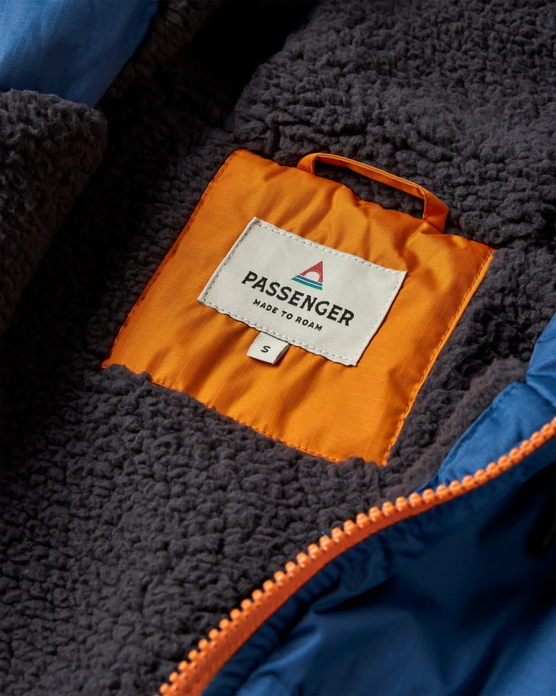 Waves Sherpa Lined Surf-Poncho - Dark Denim/ Deep Navy