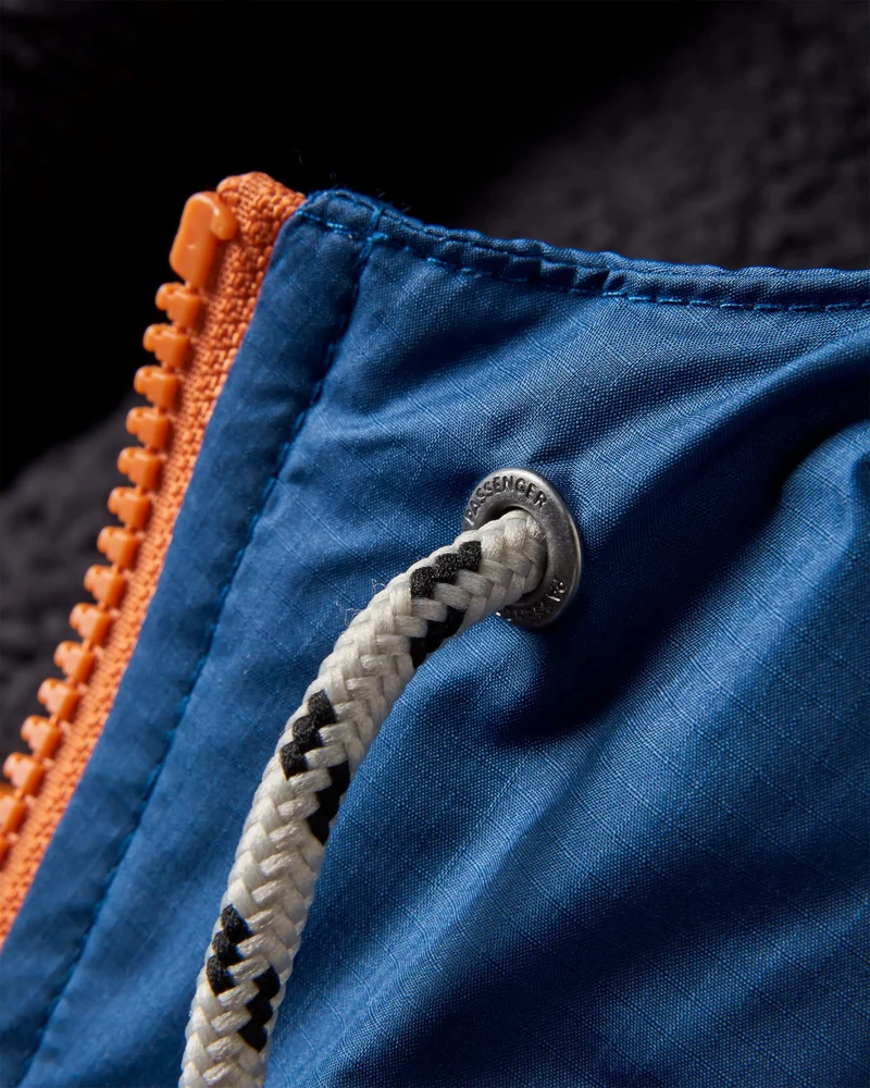 Waves Sherpa Lined Surf-Poncho - Dark Denim/ Deep Navy