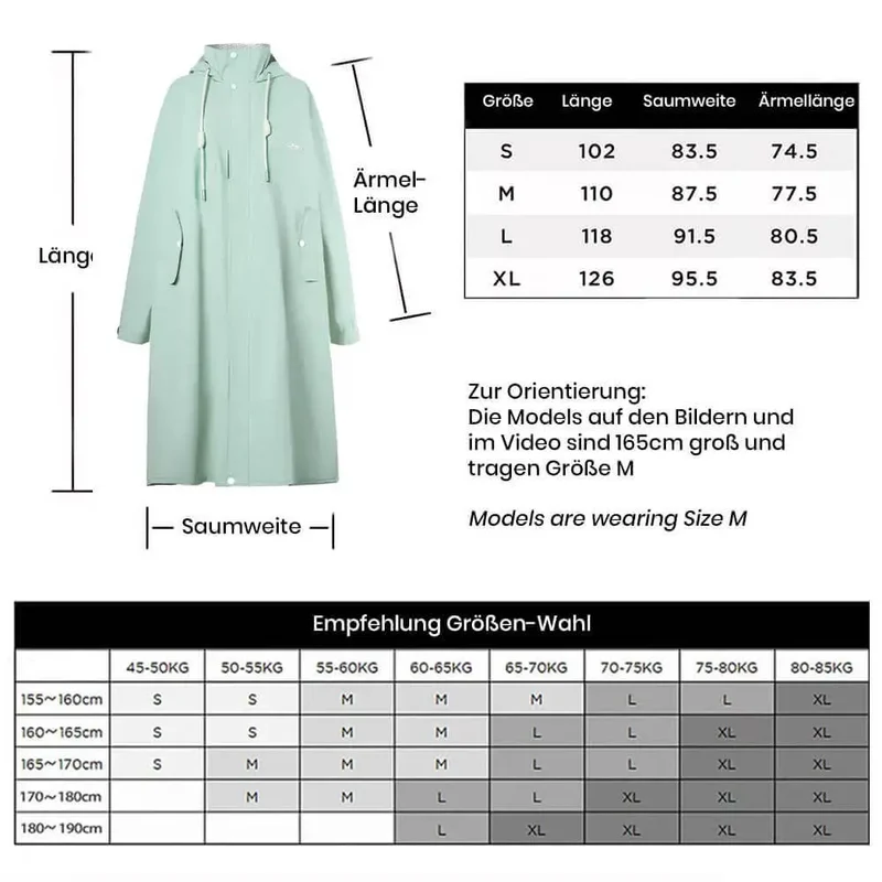 Regenmantel oversize Damen & Herren - lang und elegant