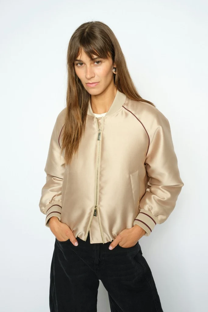 Calico Sateen Jacket | Sesame | Jakke fra Mos Mosh