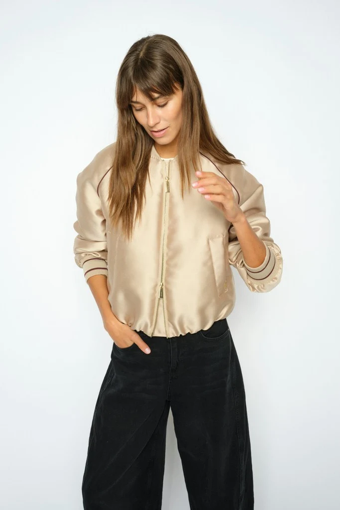 Calico Sateen Jacket | Sesame | Jakke fra Mos Mosh