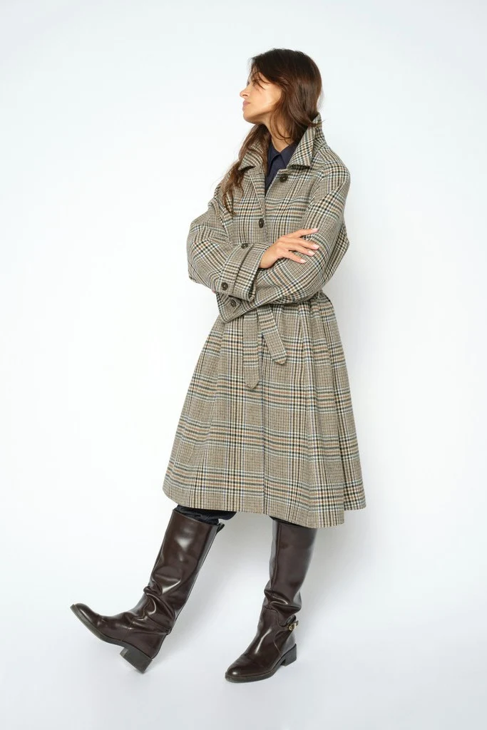 Selestine Check Coat | Oxford Tan | Jakke fra Mos Mosh