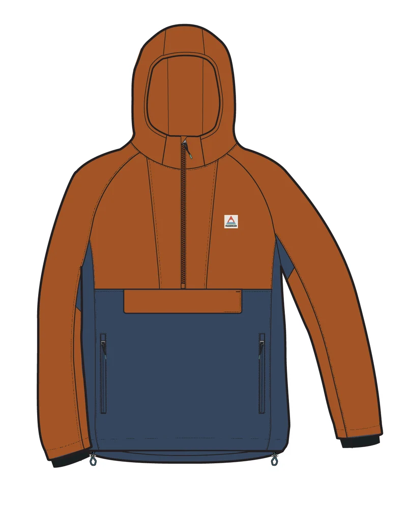 Ocean Light Softshell Anorak - Dunkles Denim/Sonnenuntergangs-Orange