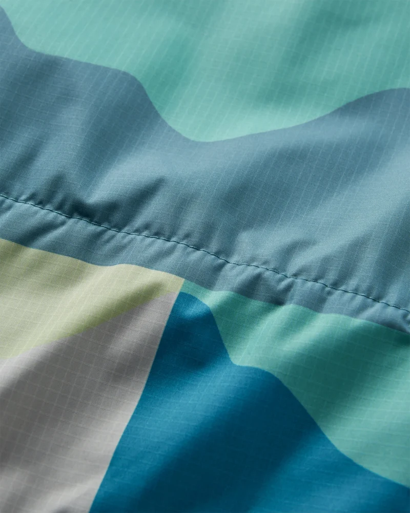Waves Sherpa Lined Surf-Poncho - Vista Patchwork Aqua