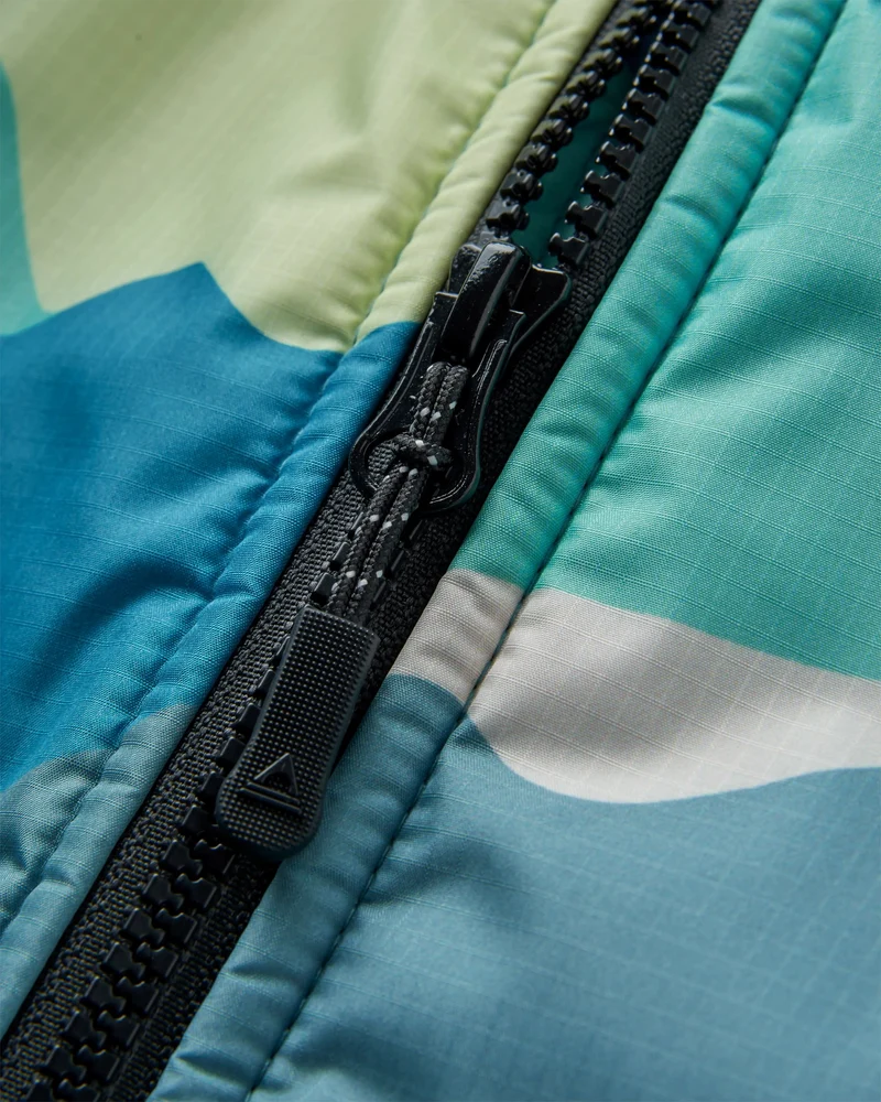 Waves Sherpa Lined Surf-Poncho - Vista Patchwork Aqua