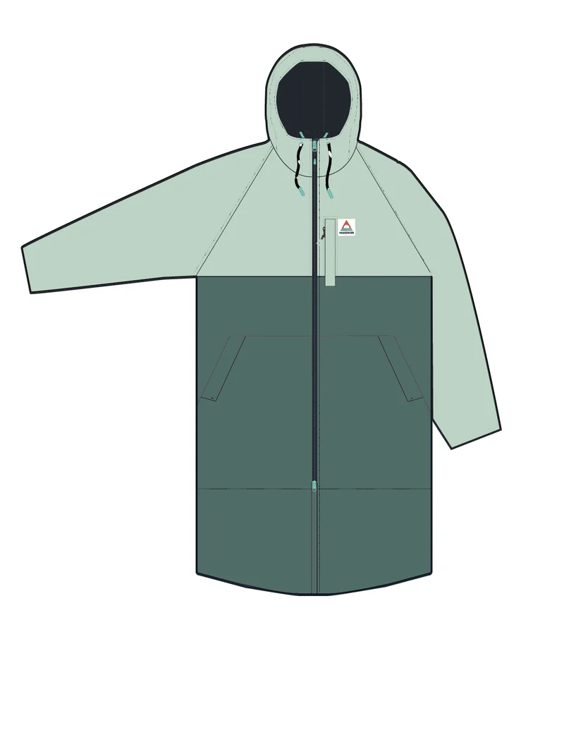 Waves Sherpa-gefütterter Surf-Poncho - Pfefferminz/ Tiefes Meer