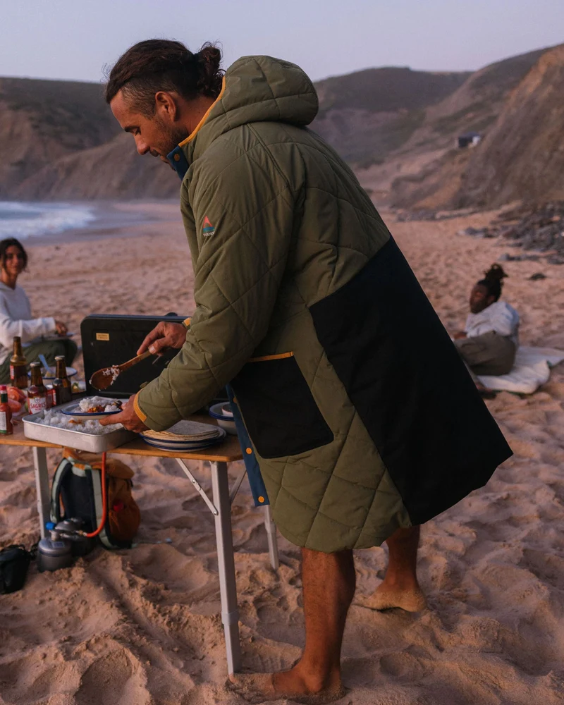Campscape Fleece gefütterter Parka - Schwarz/Khaki