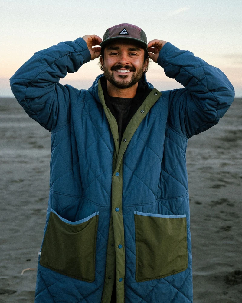 Campscape Fleece gefütterter Parka - Khaki/Dunkles Denim